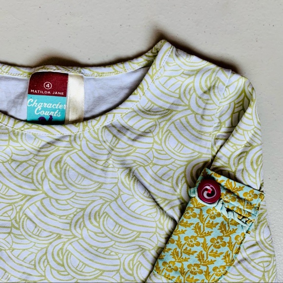 Matilda Jane, Character Counts, Green Swirl long Sleeve Top - Picture 3 of 4